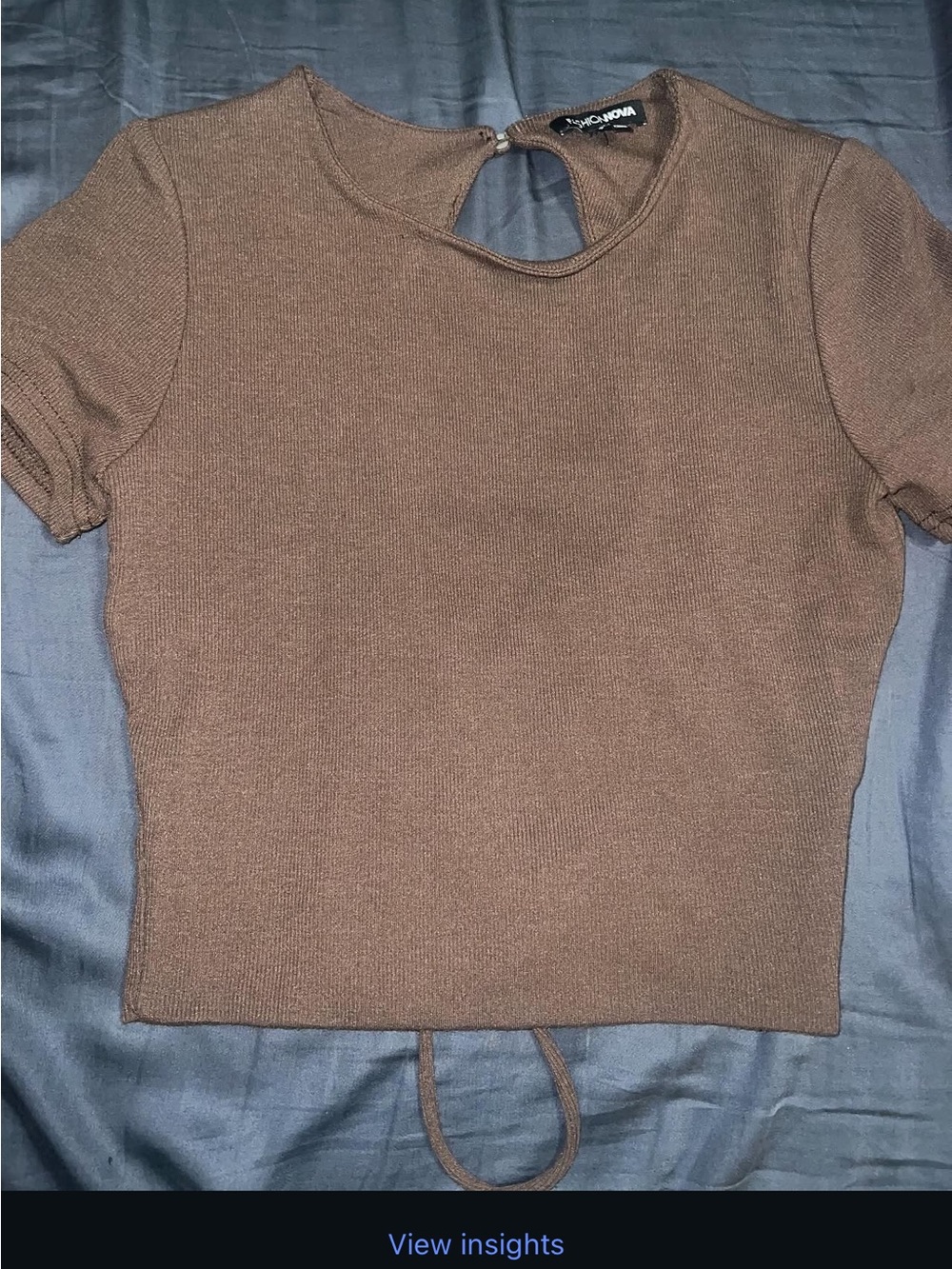 Fashion Nova Chocolate Brown Ribbed Crop Top